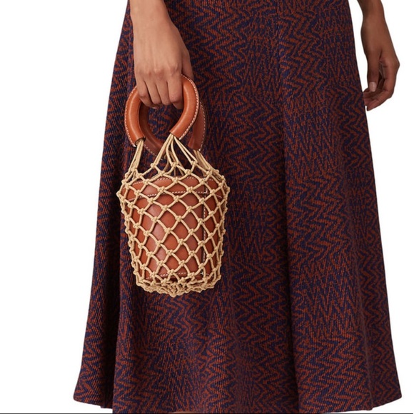 Staud brown mini moreau bucket summer bag rope